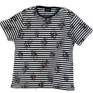 The Kooples Mixed Print Floral Stripe T-Shirt